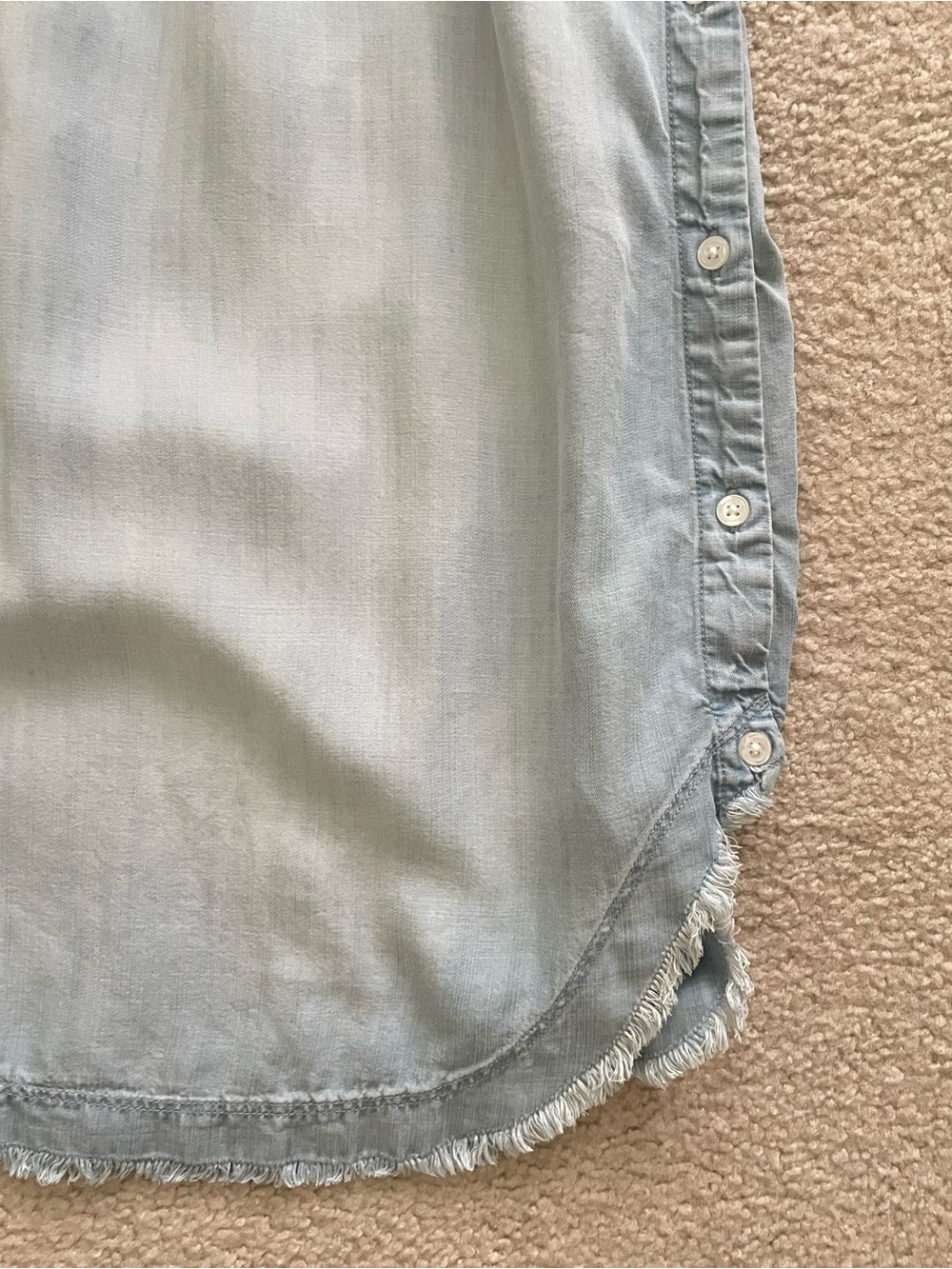 cloth & stone Light Blue Chambray Sleeveless Button-Side Lightweight Dress Women - Picture 3 of 5